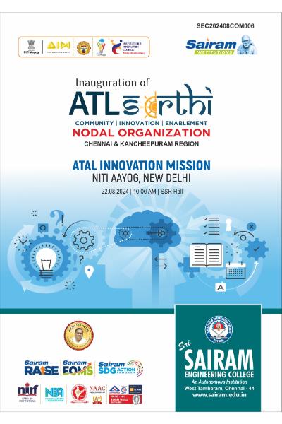 ATL SARTHI NODAL ORGANIZATION for Chennai and Kancheepuram region by Atal Innovation Mission, NITI AAYOG, New Delhi on 22-08-2024