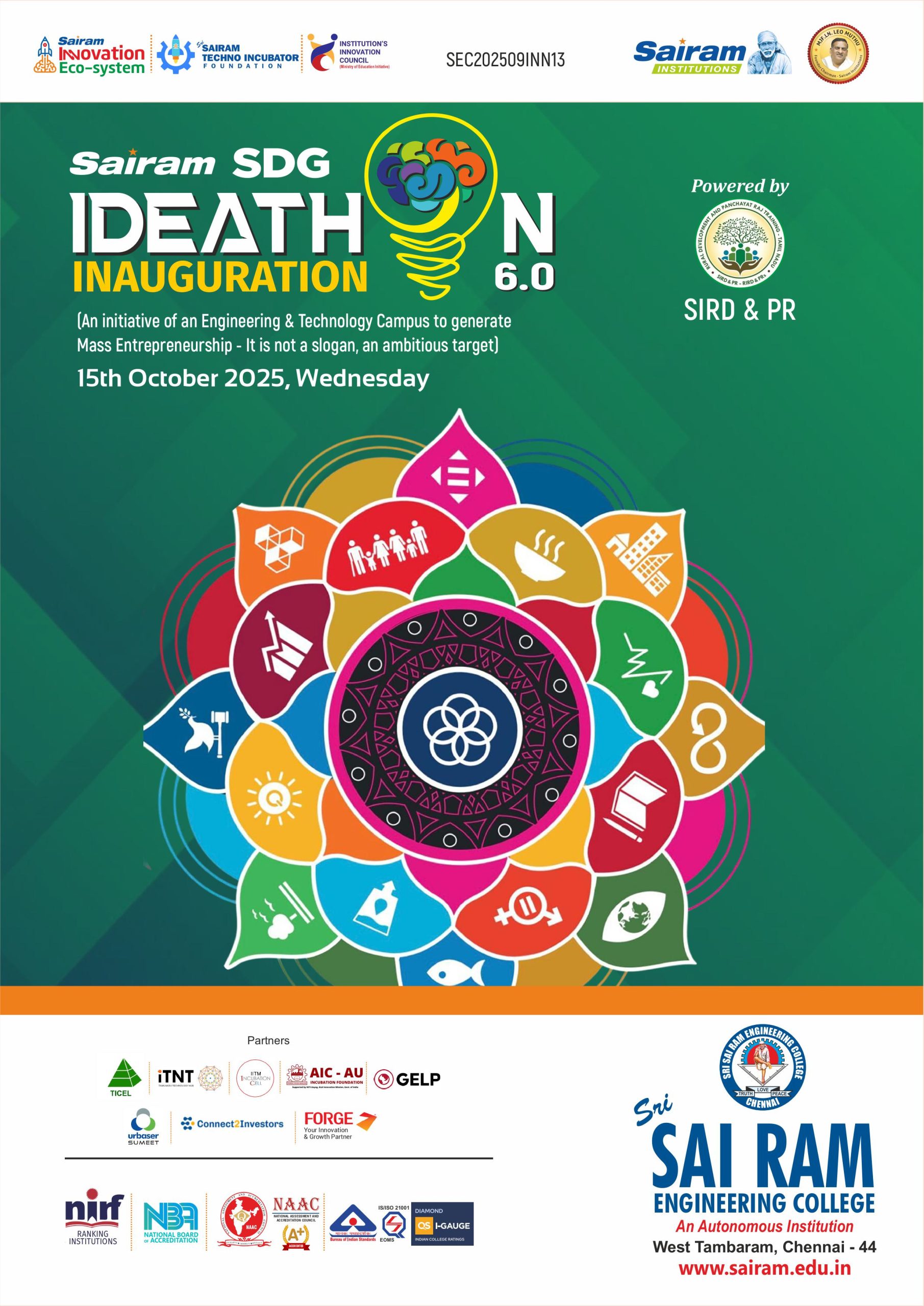 Inaugural Ceremony of Sairam SDG Ideathon 6.0
