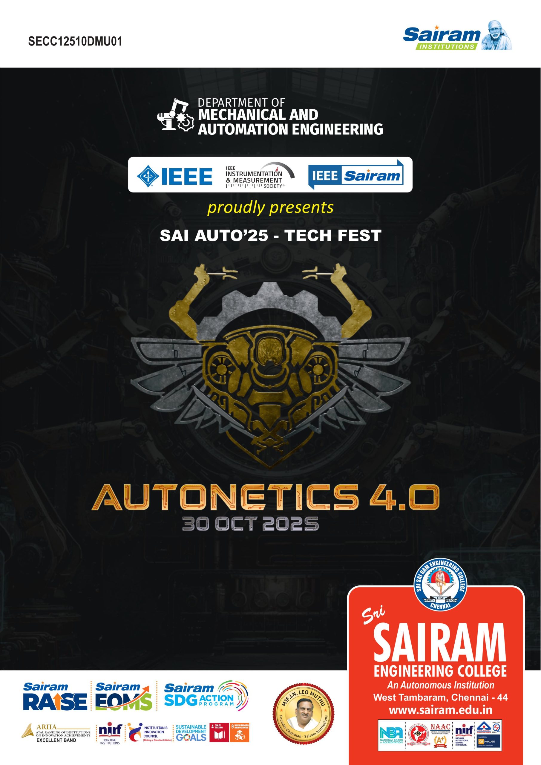 SAI AUTO’25 – Tech Fest, featuring AUTONETICS 4.0, a dynamic celebration of innovation, technology, and engineering excellence.