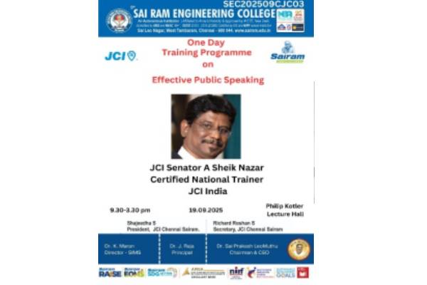 JCI – 1st Tra JCI – 2nd Training Programme on Effective Public Speakingaining Programme on Know Yourself – SWOC