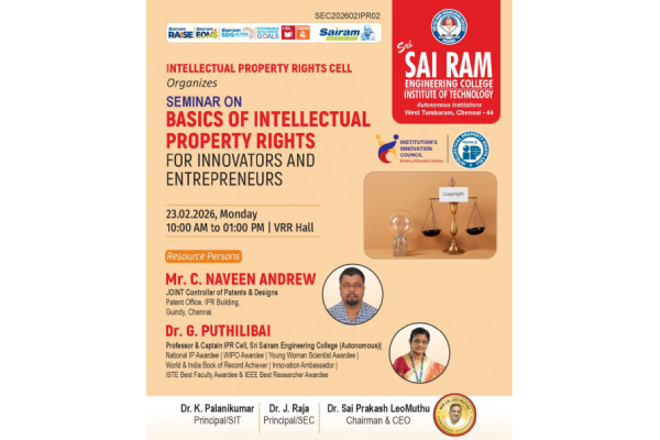 BASICS OF INTELLECTUAL PROPERTY RIGHTS FOR INNOVATORS AND ENTREPRENEURS
